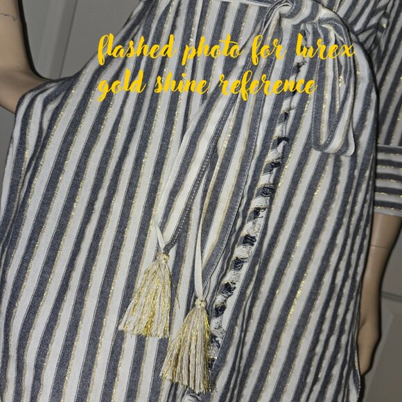 Zara Lurex Gold Stripe Belted Tunic SZ S - Picture 7 of 12